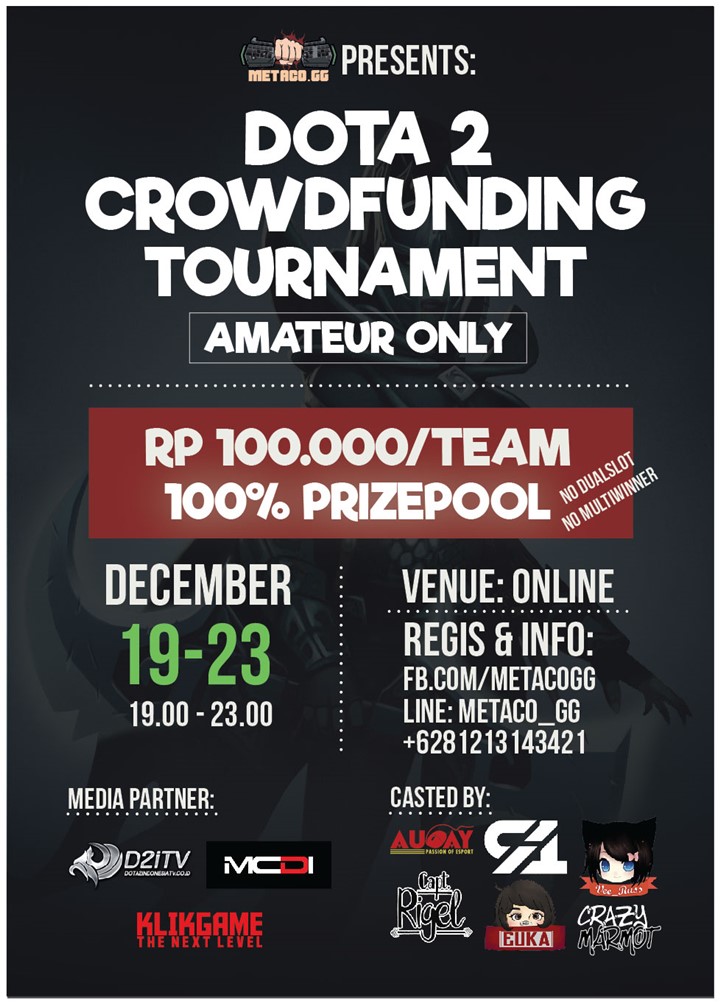 Metaco Dota 2 Crowdfunding Tournament - Poster