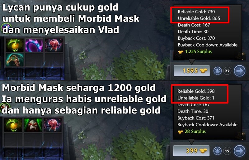 panduan dota 2 perbedaan reliable gold unreliable gold penggunaan gold