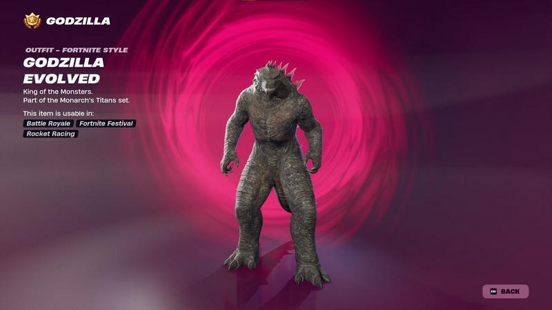 skin godzilla evolved fortnite