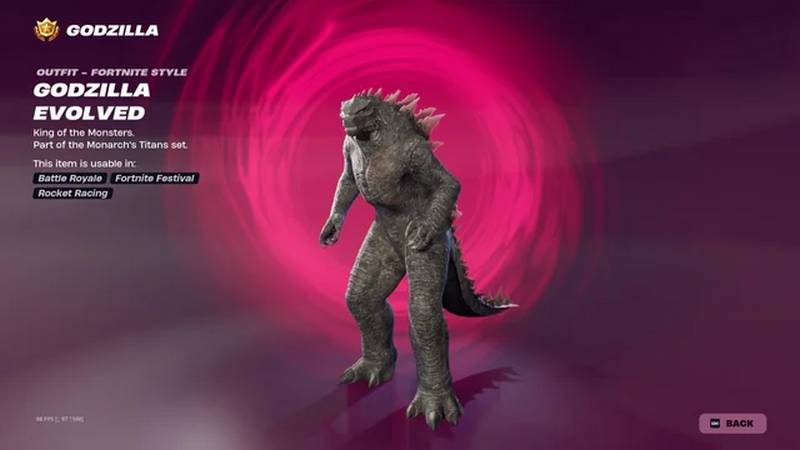 skin godzilla evolved fortnite